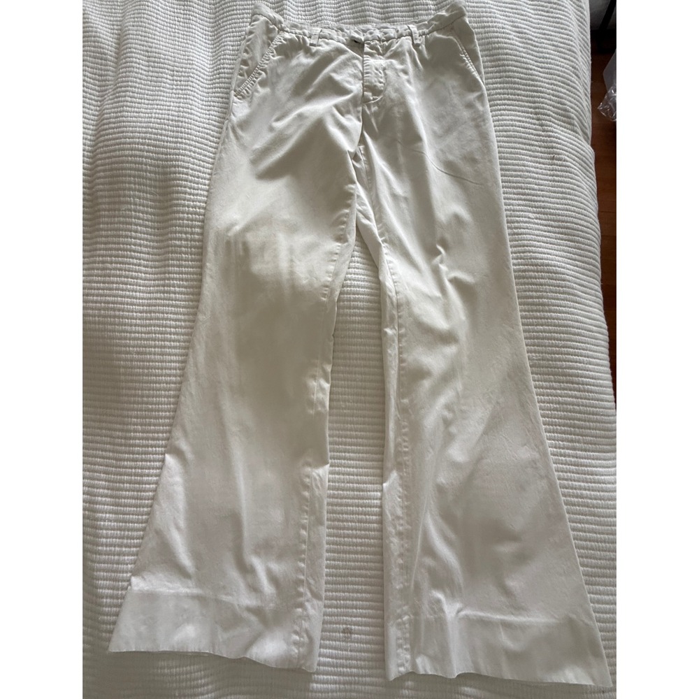 J Lindeberg Womens Wide Leg Trouser Pants White Size 50 Cotton Blend Golf Casual